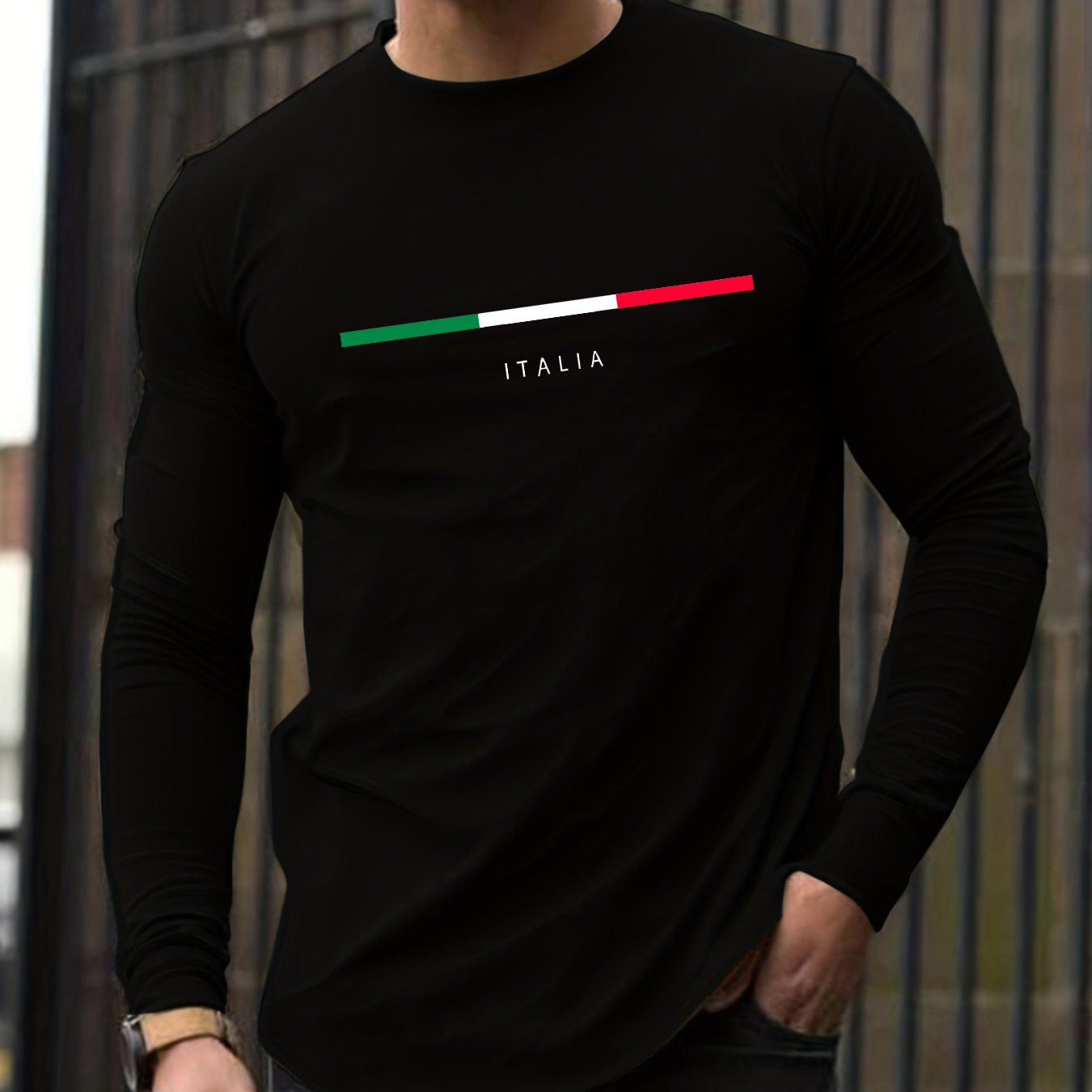 Wallpaper - Kaos oblong pria lengan panjang 100%